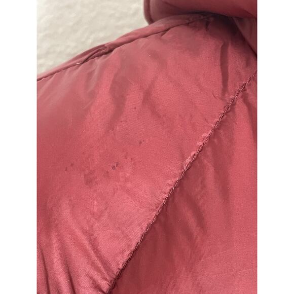 Michael Kors Puffer Jacket Hoodie Down Fill Burgundy FLAW - Picture 5 of 16